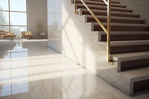 Лестница из мрамора Calacatta Oro