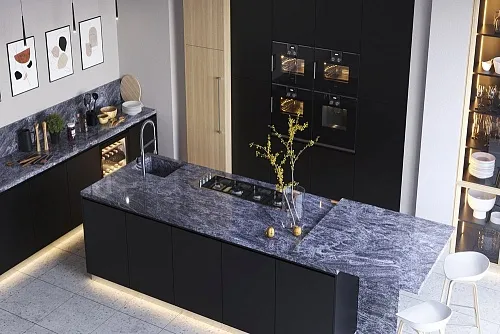 Кухонная столешница из  гранита Vizag Blue
