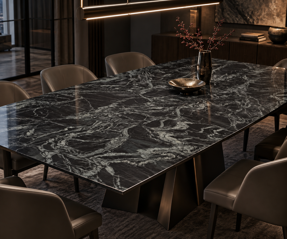 Обеденный стол из гранита Paradiso Marquina