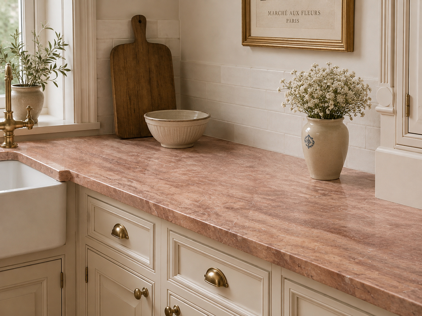 Столешница из травертина Travertine Rosa