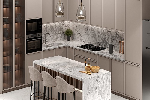 Кухонная столешница из мрамора Bianco Carrara