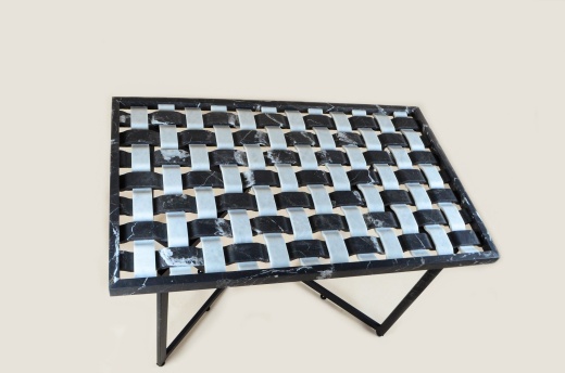 Столешница с подстольем и стеклом «Tessitura Bianco e Nero»