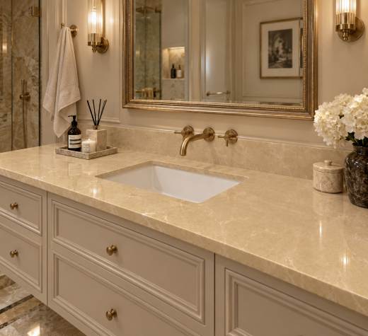 Столешница из мрамора Burdur Beige для ванной