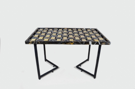 Столешница с подстольем и стеклом «Tessitura Nero e Oro»