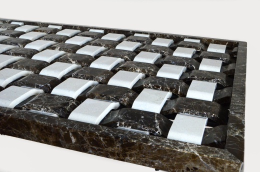 Столешница с подстольем и стеклом «Tessitura Scuro e Cremoso»