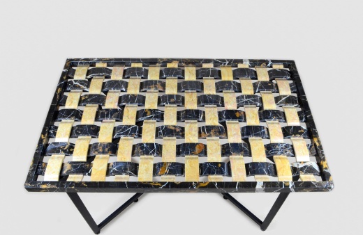 Столешница с подстольем и стеклом «Tessitura Nero e Oro»