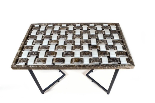 Столешница с подстольем и стеклом «Tessitura Scuro e Cremoso»