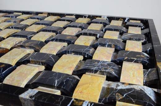 Столешница с подстольем и стеклом «Tessitura Nero e Oro»